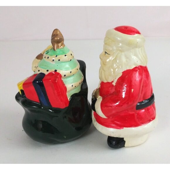 Vintage The Seasons Collection Santa & Toy Sack Christmas Salt & Pepper Shakers - Picture 4 of 6